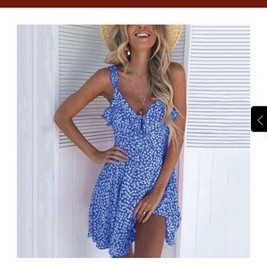 Spaghetti Strap Backless Floral Mimi Sundress Sz S